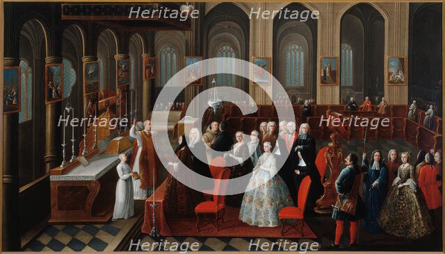 Golden wedding anniversary of Mr. and Mrs. Robinet de Pontagny, 1742. Creator: Rene-Paul Huet.