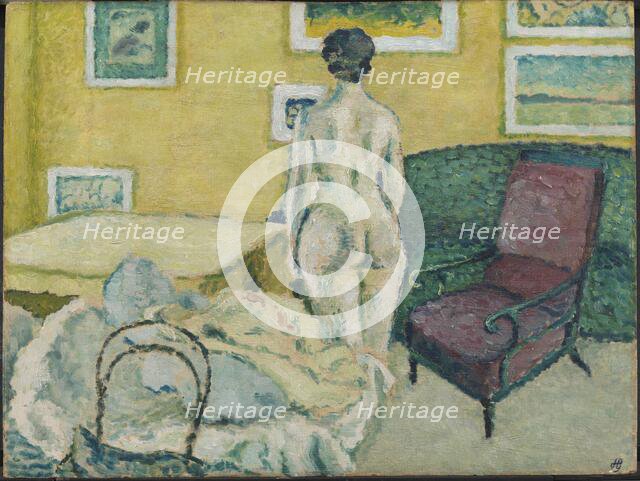 Interior with Standing Nude, 1908. Creator: Harald Giersing.