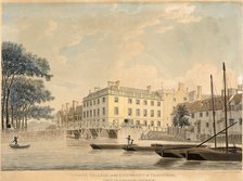 Queens College in the University of Cambridge, pub 1800. Creator: Thomas Malton (1748 - 1804).