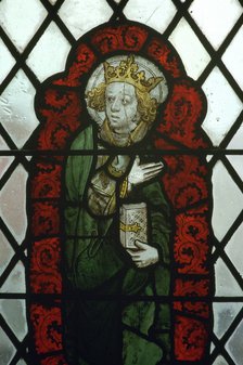 Stained glass of St Edward the Confessor, 15th century. Artist: Unknown
