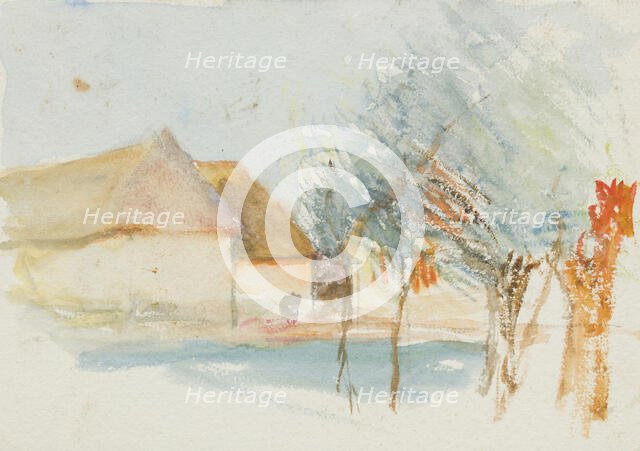 Study of barns and trees, c1875-1944. Creator: George Clausen.