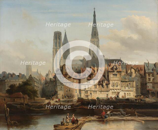 The Quay de Paris in Rouen, 1839. Creator: Johannes Bosboom.