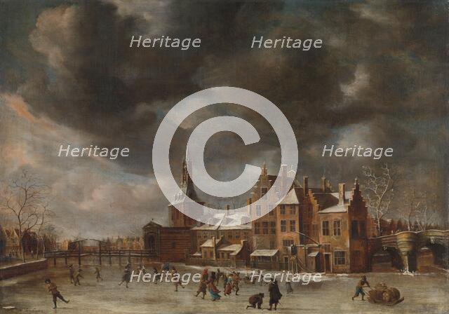 The Blauwpoort in Leiden in the Winter, c.1635-c.1665. Creator: Abraham Beerstraten.