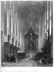 'The church of St Paul, Antwerp', 19th century. Artist: E Challis