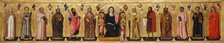Madonna and Child Enthroned with Angels,Twelve Saints, Prophets, and the Donor, 1330. Creator: Meo da Siena.