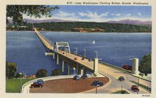 Lake Washington Floating Bridge, Seattle, Washington, USA, 1942. Artist: Unknown