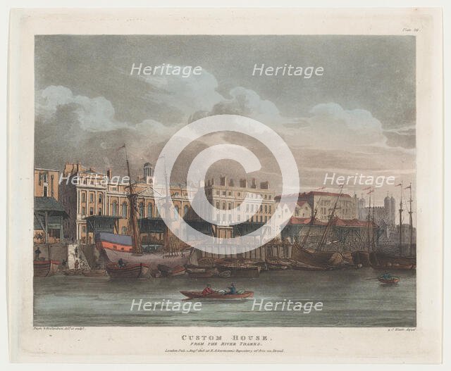 Custom House, August 1, 1808., August 1, 1808. Creator: J. Bluck.