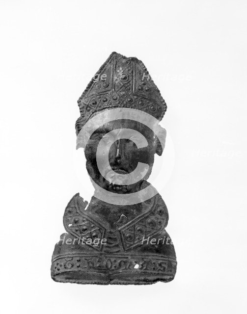 Pilgrim badge in the shape of St Thomas Becket's head, second half of the 14th century. Artist: Unknown