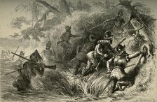 'Frenchmen Proceeding to Attack the Spanish Fort on the St. Johns', (1877). Creator: Albert Bobbett.
