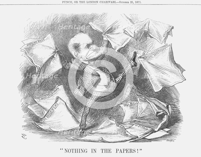 Nothing in the Papers!, 1871. Artist: Joseph Swain