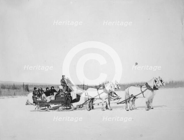 Horses pulling U.S. Mail sled, between c1900 and 1927. Creator: Unknown.