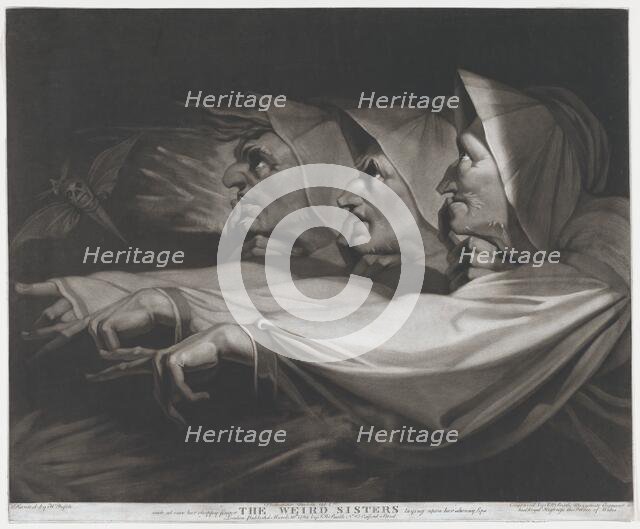 The Weird Sisters (Shakespeare, MacBeth, Act 1, Scene 3), March 10, 1785. Creator: John Raphael Smith.