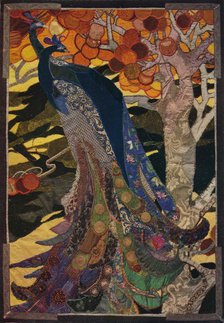 'Peacock Panel in Patchwork', c1920. Artist: Amy Sawyer.