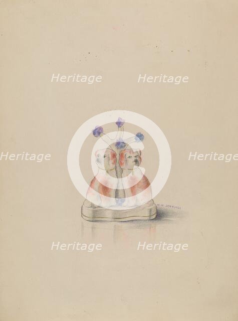 Porcelain Dogs, 1935/1942. Creator: Walter W. Jennings.