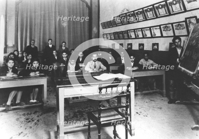 Classroom at Rosh Pinna School, Libya, c1933? Artist: Unknown