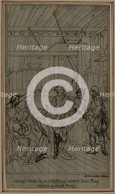 Study for Vignette-Frontispiece of Colle's "La Partie de Chasse de Henri IV", Act III, c. 1766. Creator: Hubert Francois Gravelot.