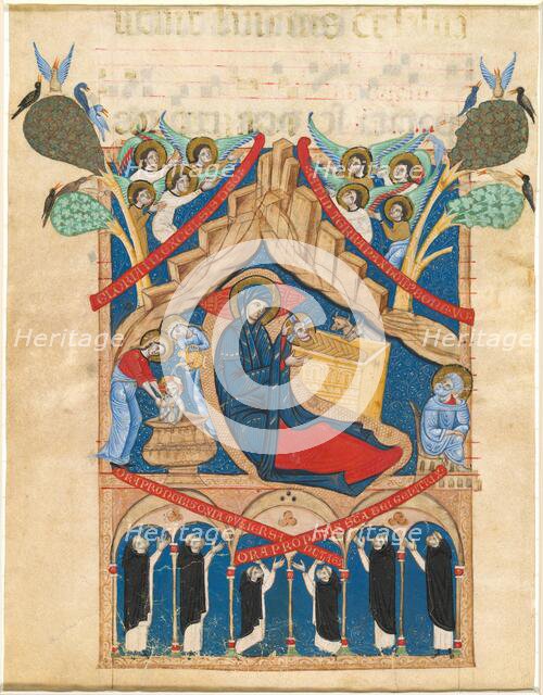 The Nativity with Six Dominican Monks, 1265/1274. Creator: Master of Imola.
