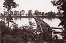Pontoon bridge across James River, ca. 1864.  Creator: William Frank Browne.