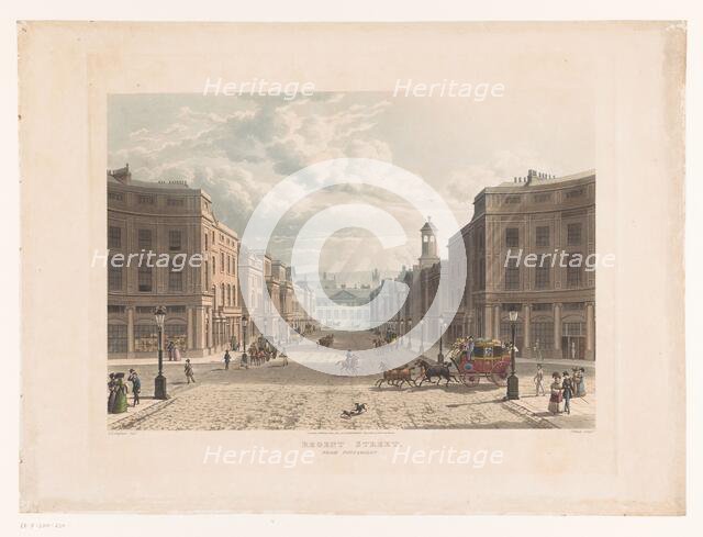 View of Regent Street, London, from Picadilly Circus, 1822. Creator: J. Bluck.