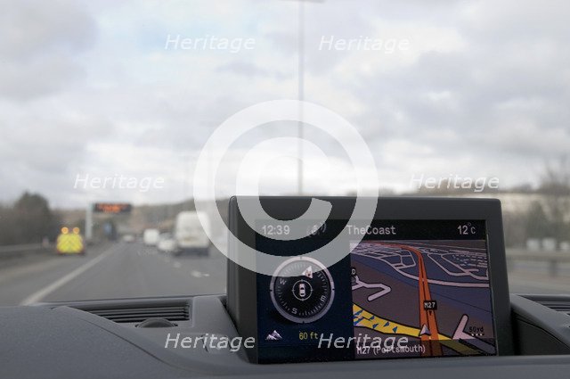 Satellite navigation system in Alfa Romeo Giulietta 2011 Artist: Unknown.