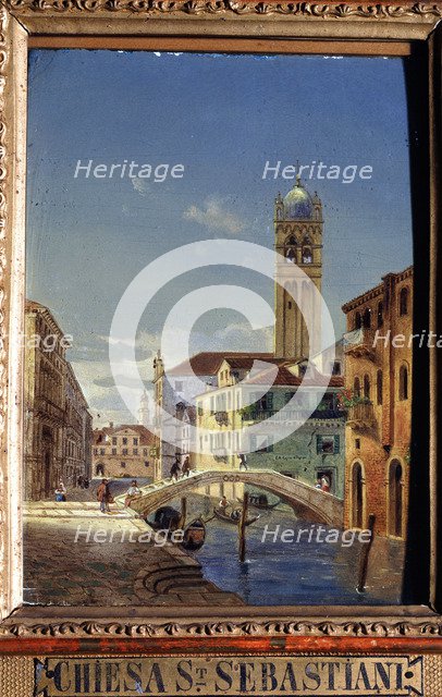 'The Church of San Sebastiano', 19th century.  Artist: Victor Adam