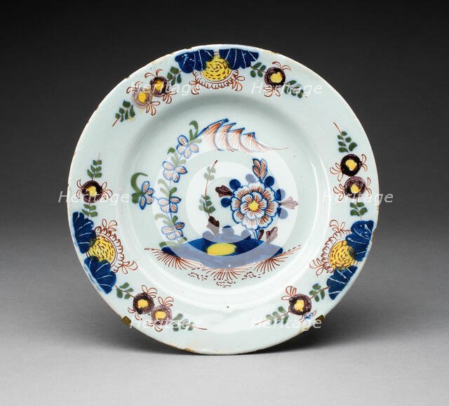 Plate, Lambeth, c. 1750. Creators: Delftware, Unknown.