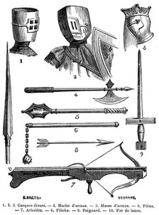 Armour and weapons of the 13th century (1882-1884). Artist: Unknown