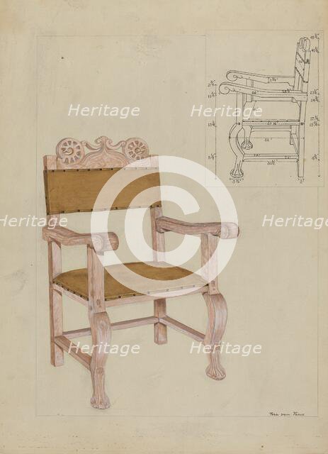 Chair, c. 1937. Creator: Vera Van Voris.