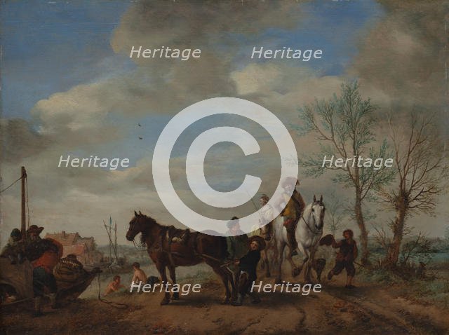 A Man and a Woman on Horseback, ca. 1653-54. Creator: Philip Wouverman.