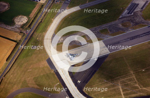 Last flying Vulcan bomber taking off from RAF Waddington, Lincolnshire, 2009. Artist: Dave MacLeod.