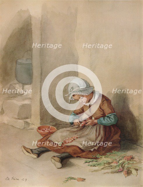 'The Little Domestic', 1869, (1938). Artist: Pierre Edouard Frere.