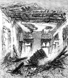 The Royal Palace of Laeken, Brussels, destroyed by fire: the King’s private room, 1890. Creator: P Naumann.