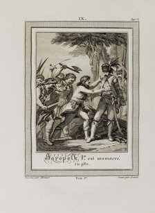 The Death of Yaropolk Svyatoslavich. 980 (From Histoire de Russie by Blin de Sainmore), 1797.