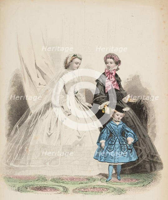 Fashion plate - Journal des Demoiselles III, 1861. Creator: Gilquin & Dupain.