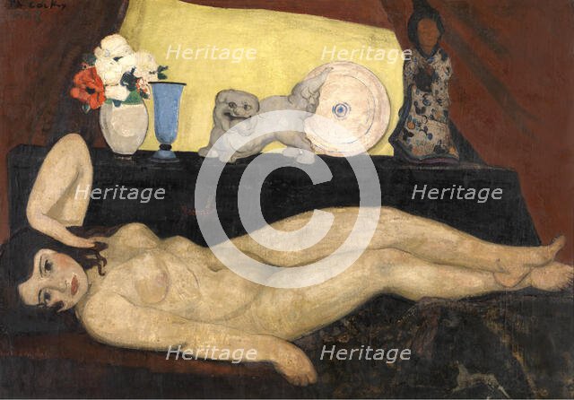 Lying Nude, 1928. Creator: Philibert Cockx.