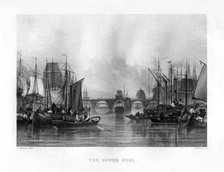 The Upper Pool, London, 19th century.Artist: J Woods