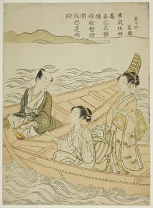 Meeting on the River (parody of Hakurakuten), c. 1767. Creator: Suzuki Harunobu.