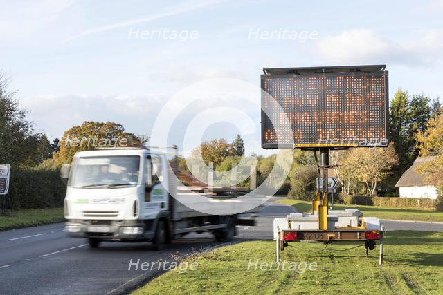 Solar Variable Message Temporary Road Sign 2016. Creator: Unknown.