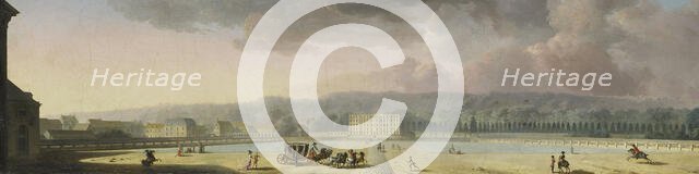 View of a Palace in a Hilly Landscape, 1780-1820. Creator: Henri Sallembier.