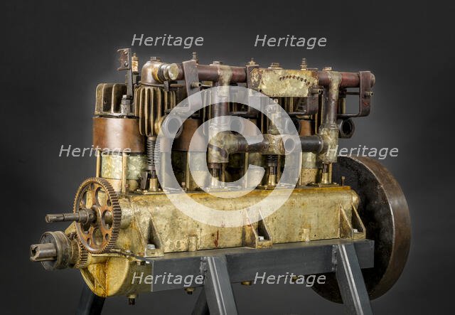 Curtiss C-4 or D-4, In-line 4 Engine, ca. 1907. Creator: Curtiss Aeroplane and Motor Company.
