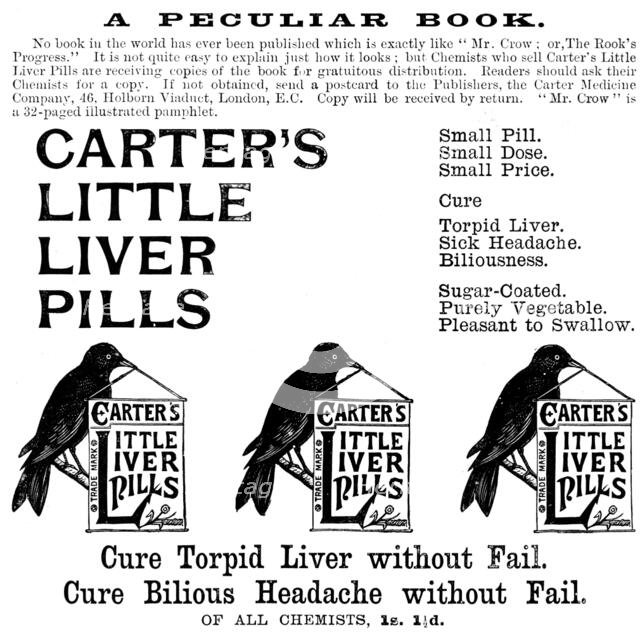 Advertisement for Carter's Little Liver Pills, 1895. Creator: Unknown.