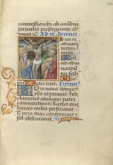 Crucifixion; Poncher Hours, about 1500. Creator: Master of Cardinal Bourbon.