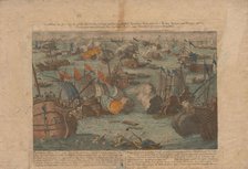 Naval battle between the Russian and Ottoman fleet in the Black Sea on June 28 and 29, 1788, 1788. Creator: Anonymous.