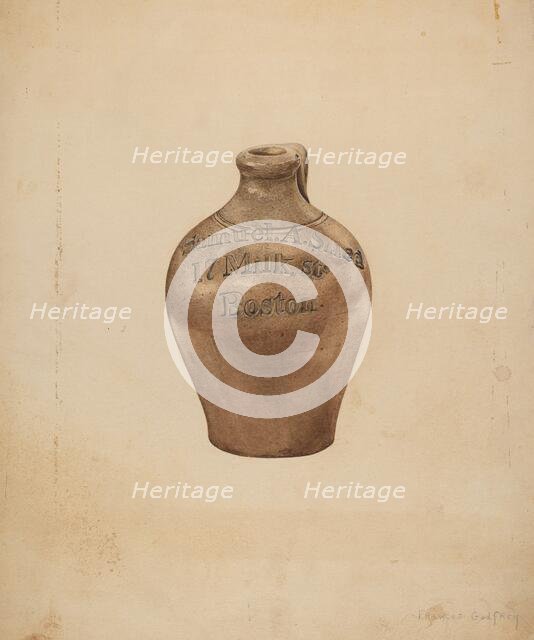 Pottery Jug, c. 1940. Creator: Frances Godfrey.