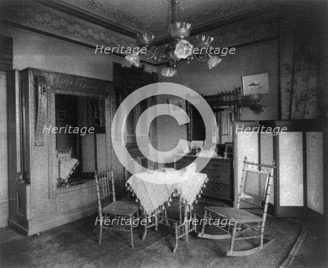 Barber house, Washington, D.C. - bedroom, between 1890 and 1950. Creator: Frances Benjamin Johnston.
