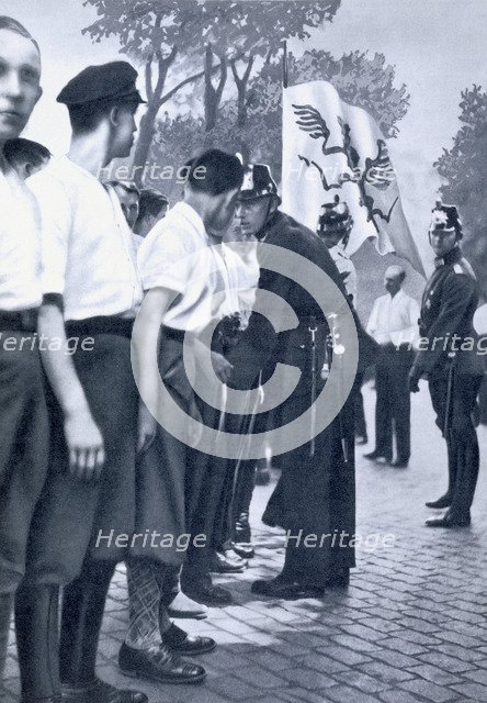 SA members being searched by the police in Berlin, c1920-1933. Artist: Unknown