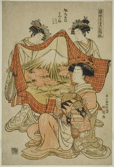 Hamaya of the Asahimaruya, from the series "Models for Fashion: New Designs as..., c. 1778/80. Creator: Isoda Koryusai.