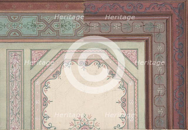 Ceiling design, Castle Blayney, second half 19th century. Creators: Jules-Edmond-Charles Lachaise, Eugène-Pierre Gourdet.