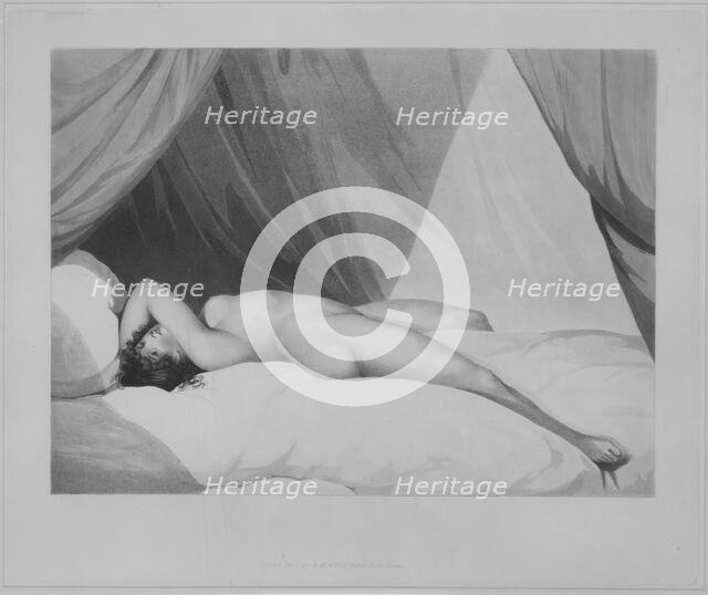 Nude Reclining on Curtained Bed [Emma Hamilton (?)], November 1, 1797. Creator: Attributed to Adam Buck (Irish, Cork 1759-1833).