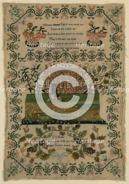 Sampler, England, 1820. Creator: C. S. Peake.